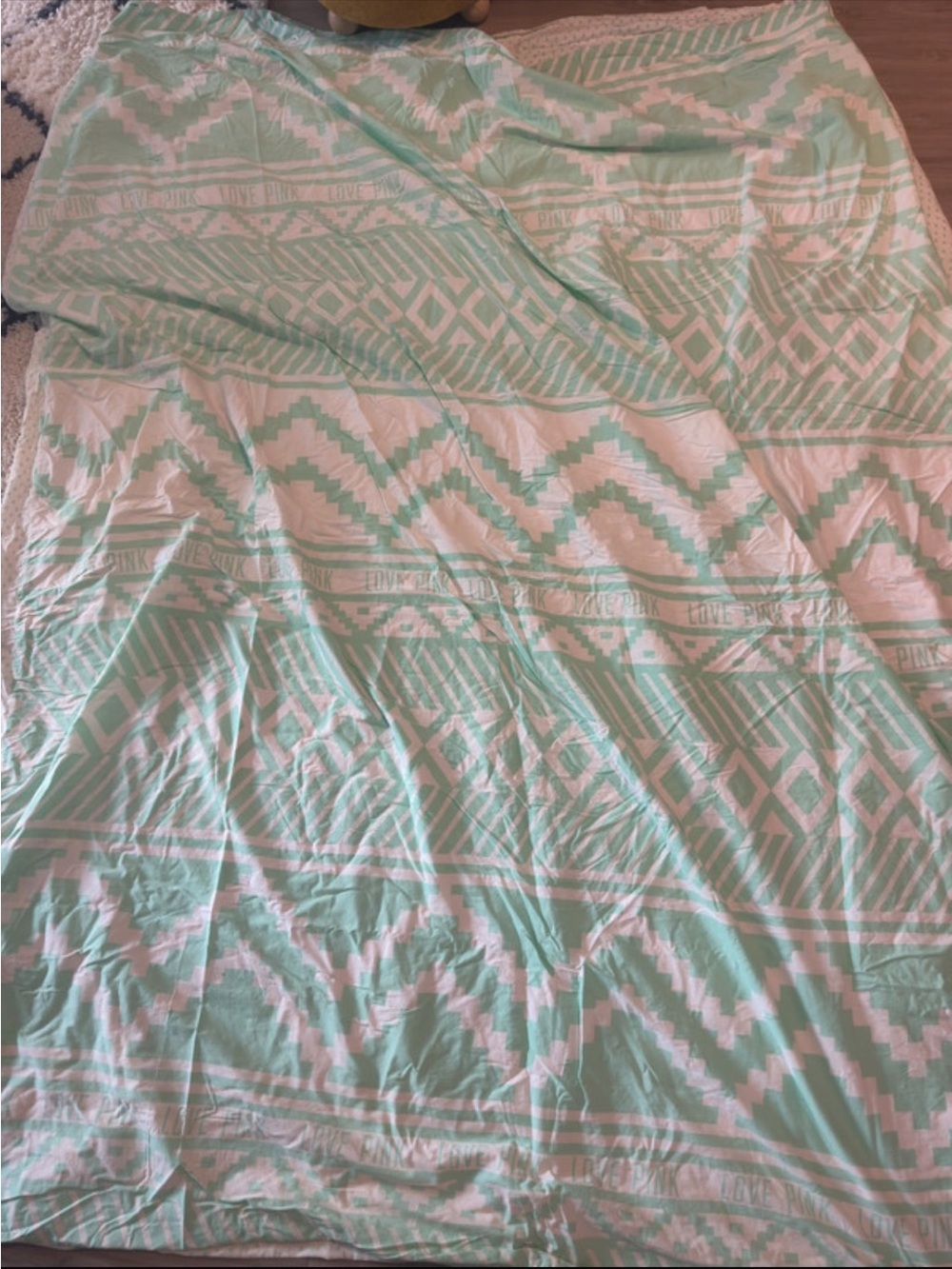 PINK Victoria's Secret Y2K Mint & White RARE Duvet cover